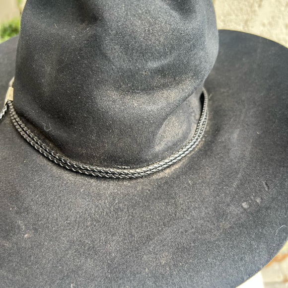 Stetson Black Wide Brim Hat XXXX Beavor Vintage 7 1/2 - Picture 6 of 16